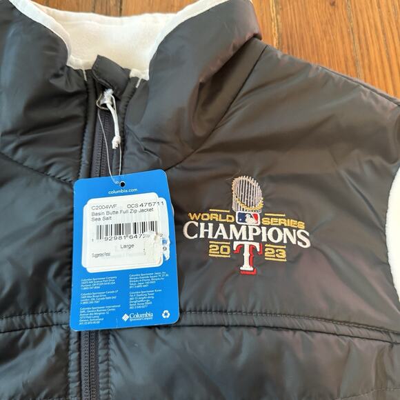 Columbia Women’s Jacket Texas Rangers 2023 World Series Full Zip Large New - Picture 2 of 10